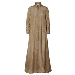 Long Silk Button-Down Dress